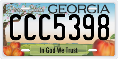 GA license plate CCC5398