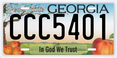 GA license plate CCC5401