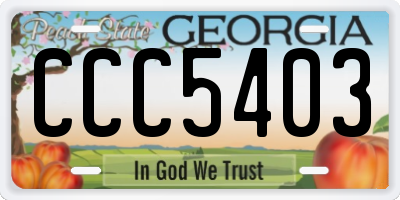 GA license plate CCC5403