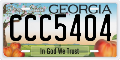 GA license plate CCC5404