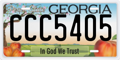 GA license plate CCC5405