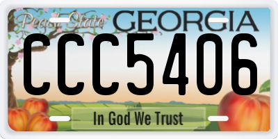 GA license plate CCC5406