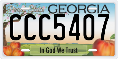 GA license plate CCC5407