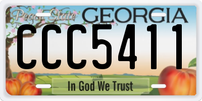 GA license plate CCC5411