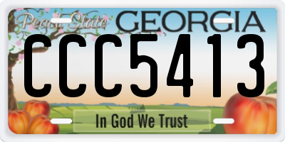 GA license plate CCC5413