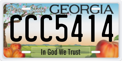 GA license plate CCC5414