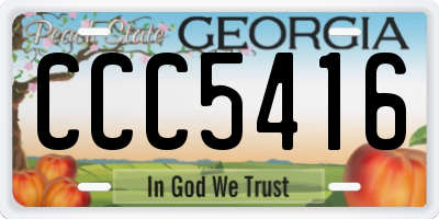 GA license plate CCC5416