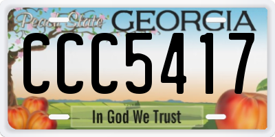 GA license plate CCC5417
