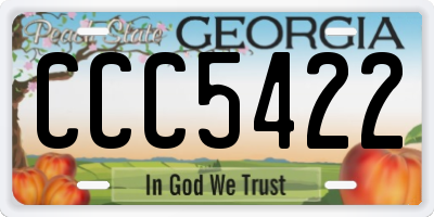 GA license plate CCC5422