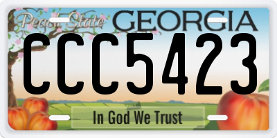 GA license plate CCC5423