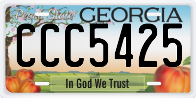 GA license plate CCC5425