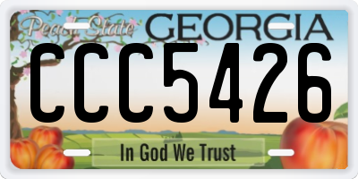 GA license plate CCC5426