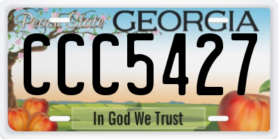 GA license plate CCC5427