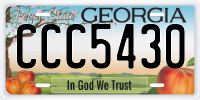 GA license plate CCC5430