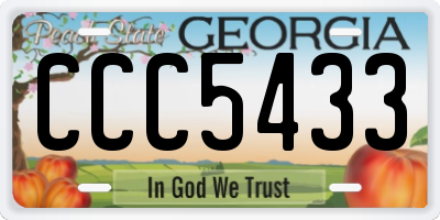 GA license plate CCC5433