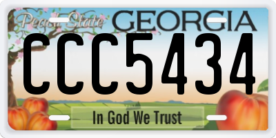 GA license plate CCC5434
