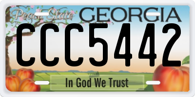 GA license plate CCC5442