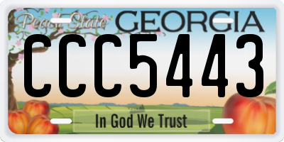 GA license plate CCC5443
