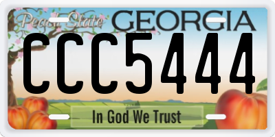 GA license plate CCC5444