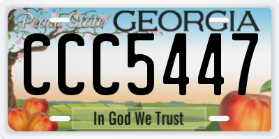 GA license plate CCC5447