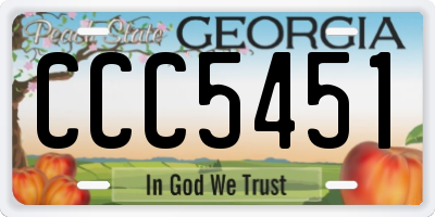 GA license plate CCC5451