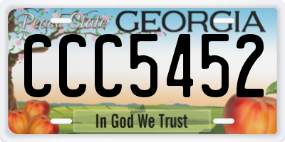 GA license plate CCC5452
