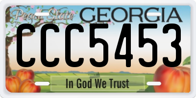GA license plate CCC5453