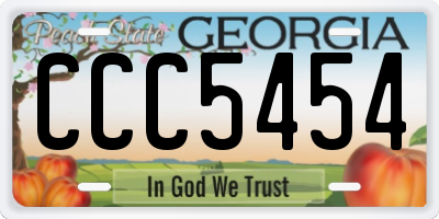 GA license plate CCC5454