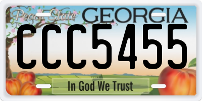 GA license plate CCC5455