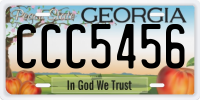 GA license plate CCC5456