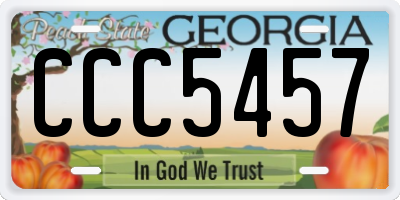 GA license plate CCC5457