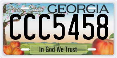 GA license plate CCC5458