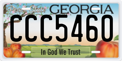 GA license plate CCC5460