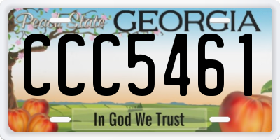 GA license plate CCC5461