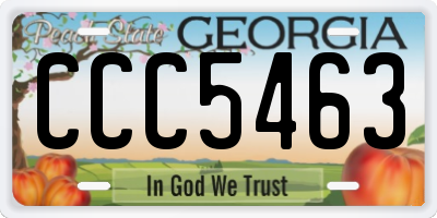 GA license plate CCC5463