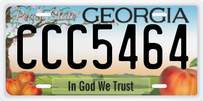 GA license plate CCC5464