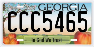 GA license plate CCC5465