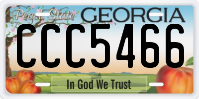 GA license plate CCC5466