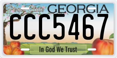 GA license plate CCC5467
