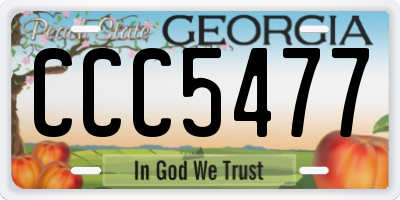GA license plate CCC5477