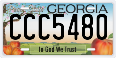 GA license plate CCC5480