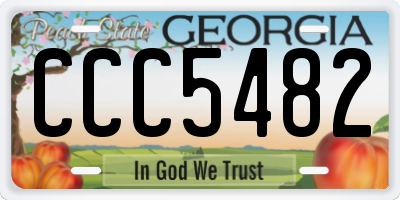 GA license plate CCC5482