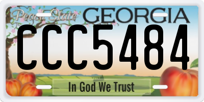 GA license plate CCC5484