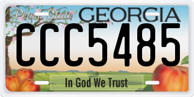 GA license plate CCC5485