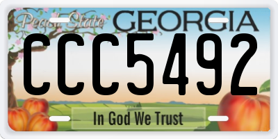 GA license plate CCC5492