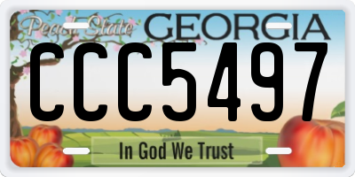 GA license plate CCC5497