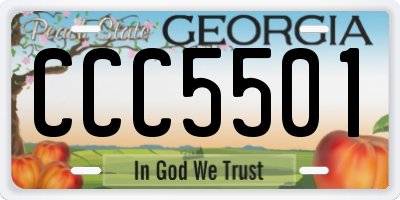 GA license plate CCC5501