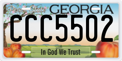 GA license plate CCC5502