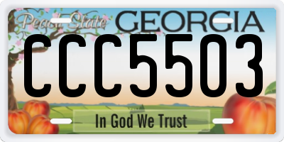 GA license plate CCC5503