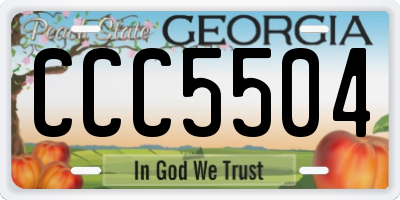 GA license plate CCC5504